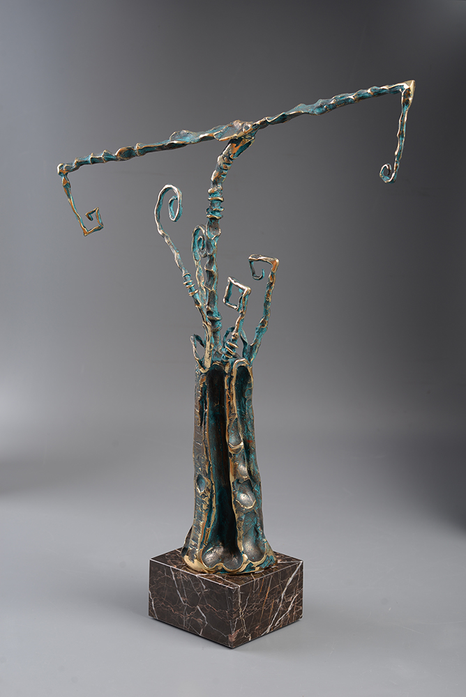 Cumpăna – sculptură în bronz, artist Liviu Bumbu – Liviu Bumbu – O Galerie de Artă