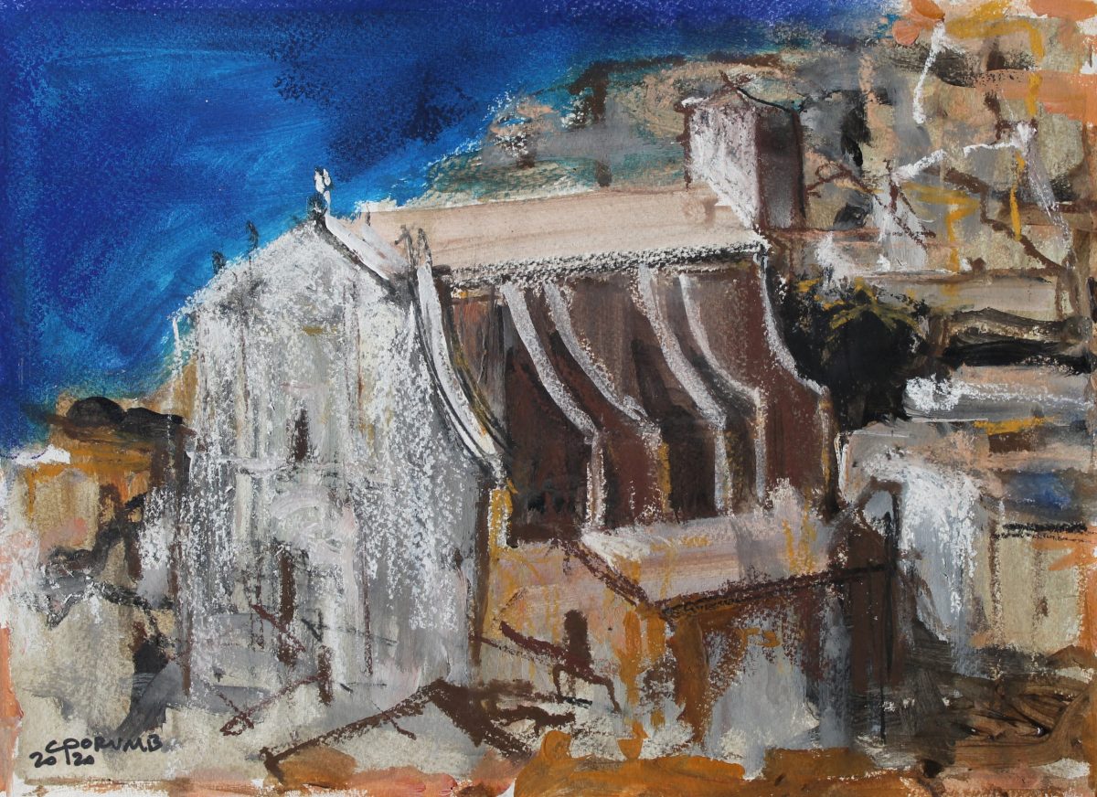 Case la Mediterană 2 – tehnică mixtă, artist Cristian Porumb – Cristian Porumb – O Galerie de Artă
