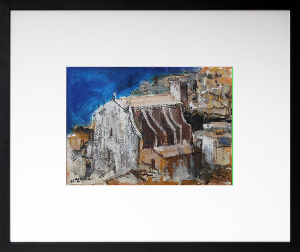 Case la Mediterană 2 – tehnică mixtă, artist Cristian Porumb – Cristian Porumb – O Galerie de Artă