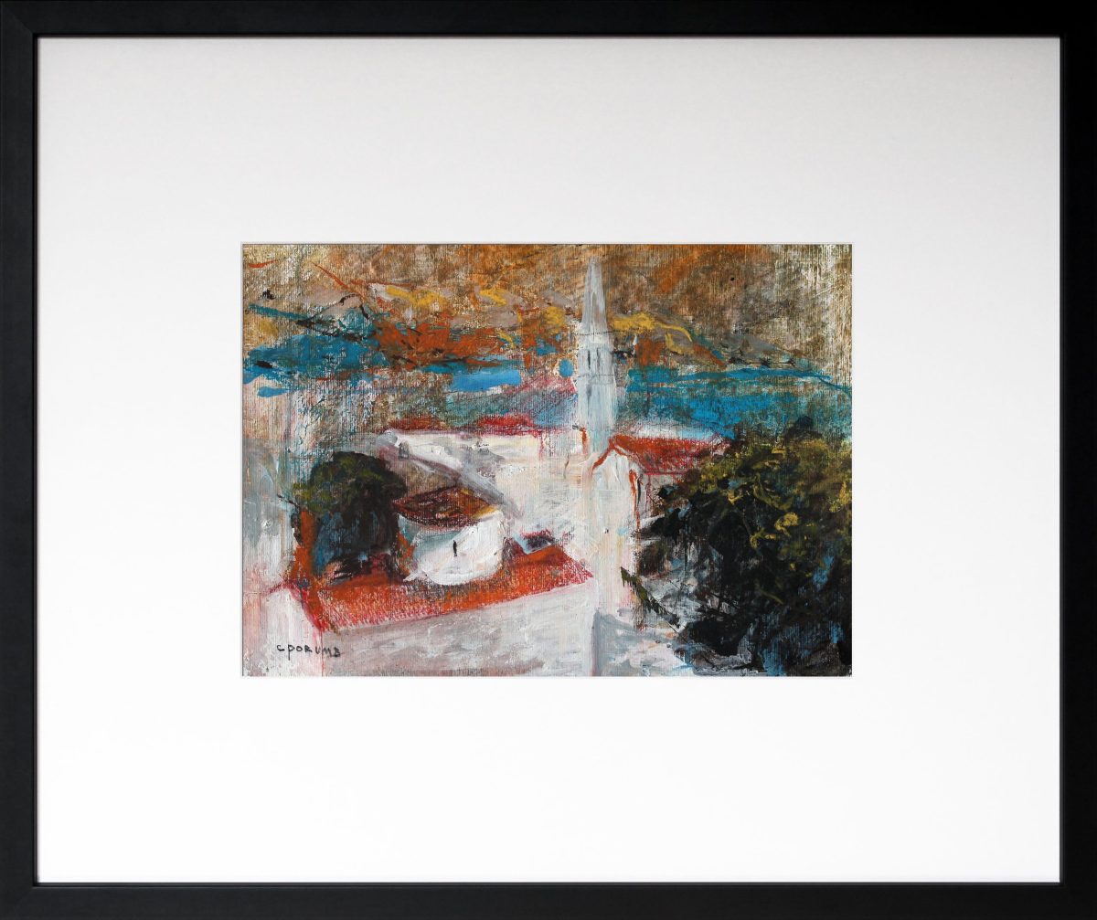 Case la Mediterană 3 – tehnică mixtă, artist Cristian Porumb – Cristian Porumb – O Galerie de Artă