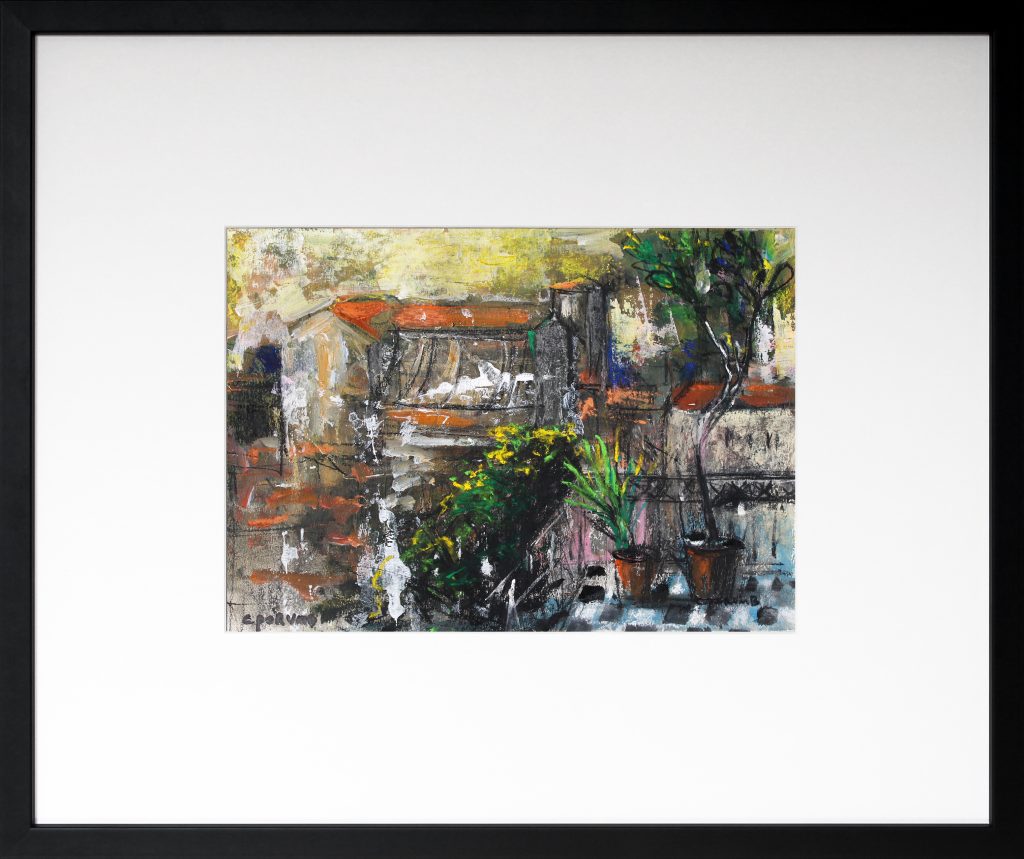 Case la Mediterană 5 – tehnică mixtă, artist Cristian Porumb – Cristian Porumb – O Galerie de Artă