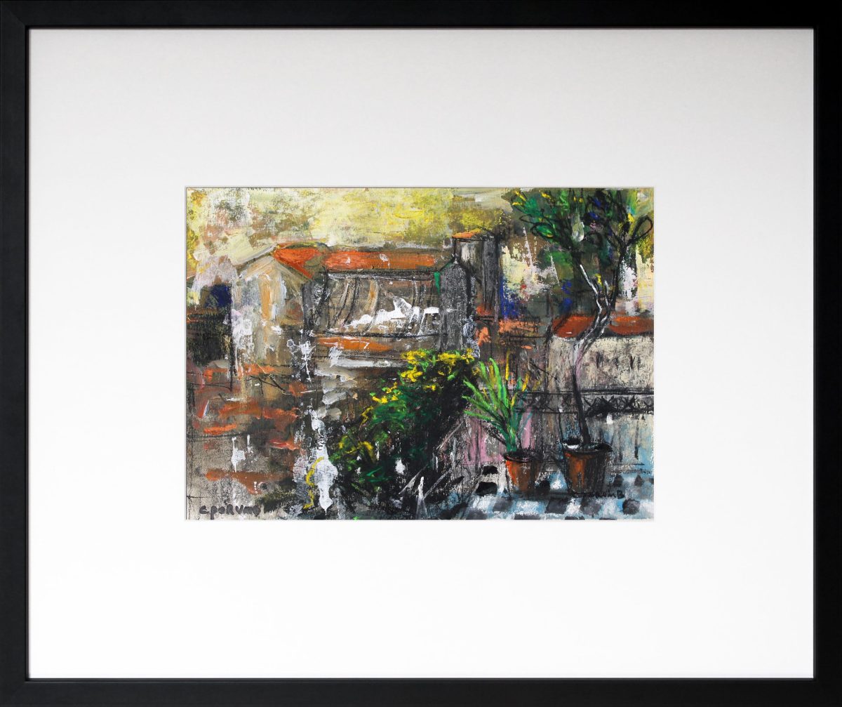 Case la Mediterană 5 – tehnică mixtă, artist Cristian Porumb – Cristian Porumb – O Galerie de Artă