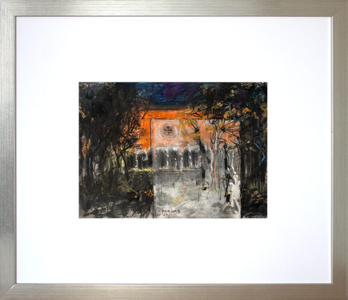 Contemplatie în gradina lui Dioclețian 1 – tehnică mixtă, artist Cristian Porumb – Cristian Porumb – O Galerie de Artă
