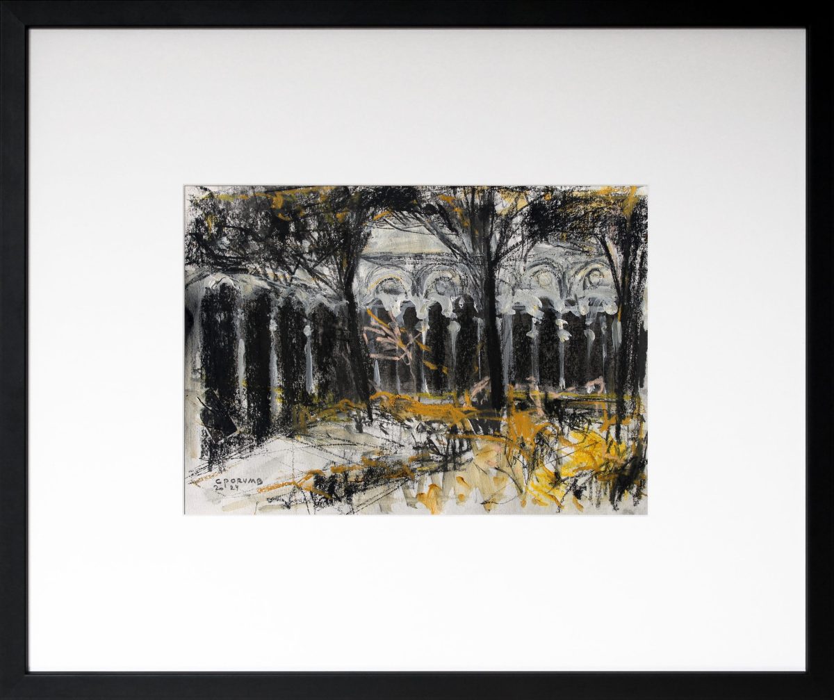 Contemplatie în gradina lui Dioclețian 10 – tehnică mixtă, artist Cristian Porumb – Cristian Porumb – O Galerie de Artă
