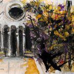 Contemplatie în gradina lui Dioclețian 11 – tehnică mixtă, artist Cristian Porumb – Cristian Porumb – O Galerie de Artă