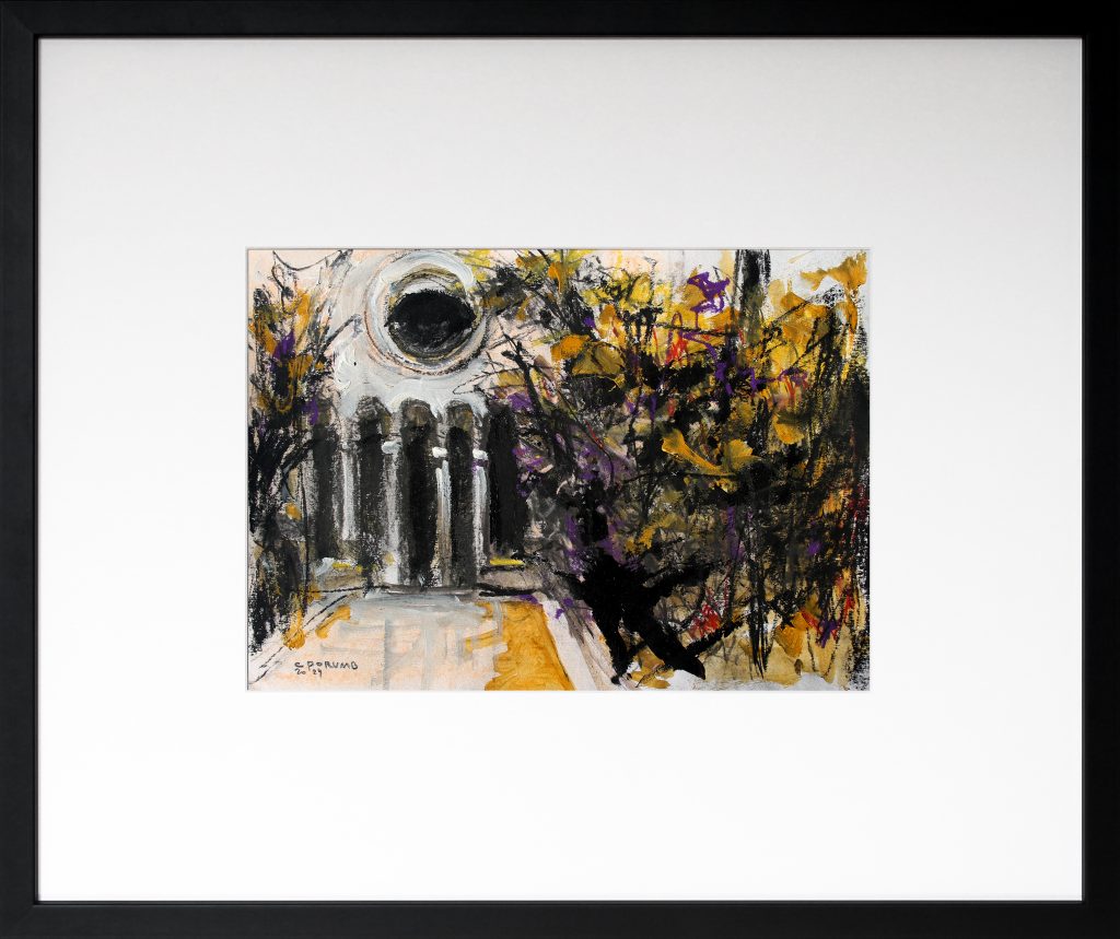 Contemplatie în gradina lui Dioclețian 11 – tehnică mixtă, artist Cristian Porumb – Cristian Porumb – O Galerie de Artă