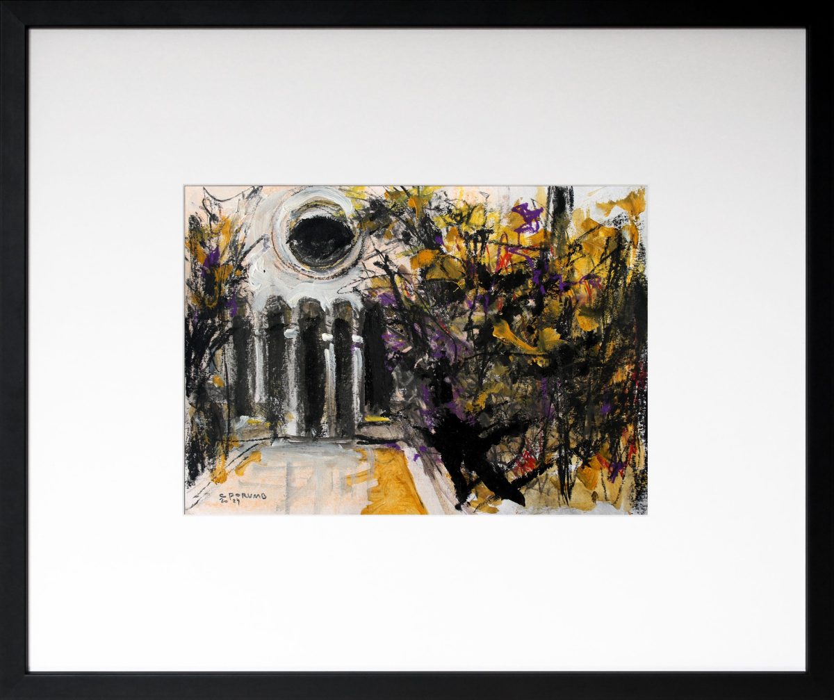 Contemplatie în gradina lui Dioclețian 11 – tehnică mixtă, artist Cristian Porumb – Cristian Porumb – O Galerie de Artă