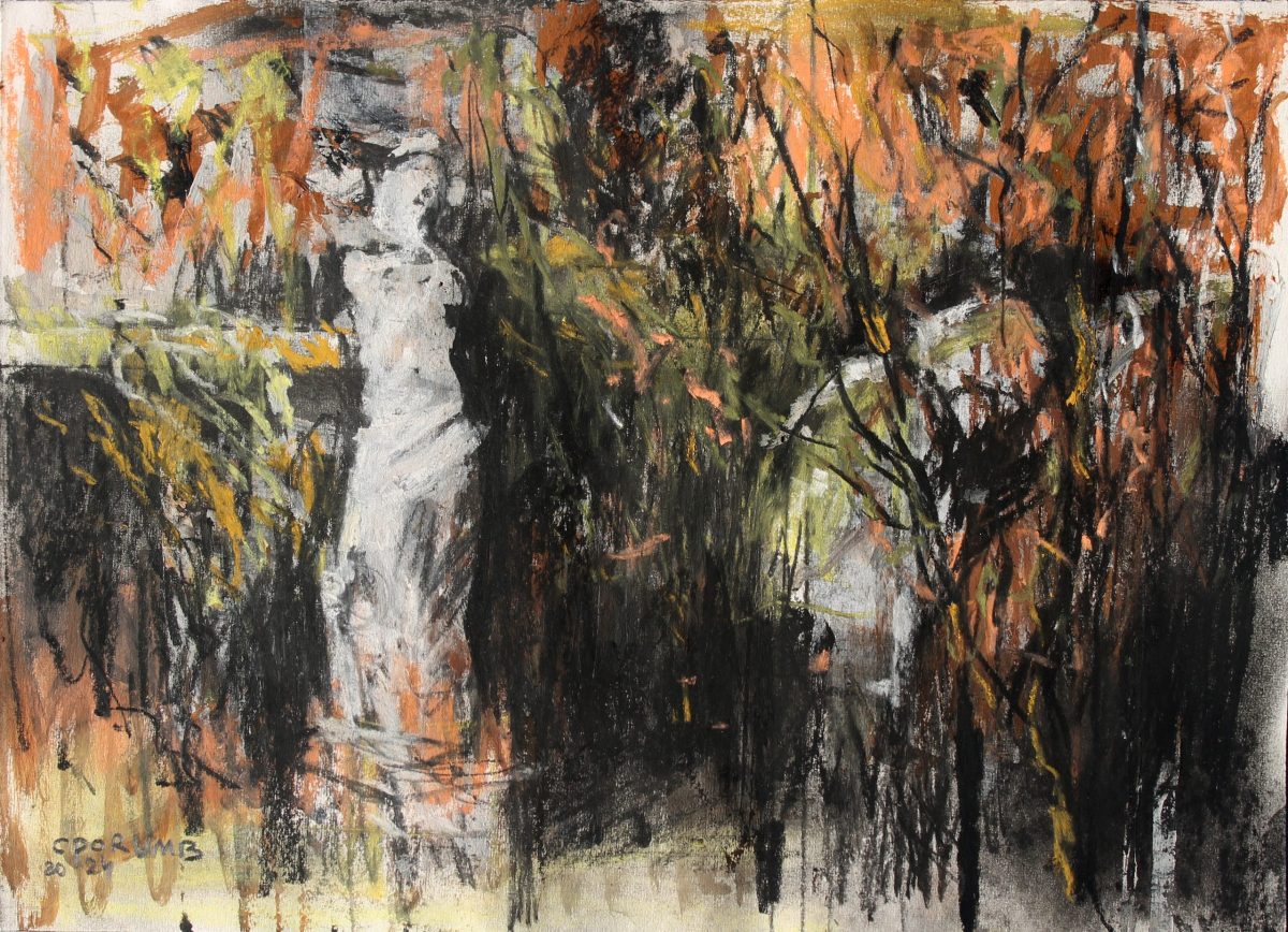 Contemplatie în gradina lui Dioclețian 2 – tehnică mixtă, artist Cristian Porumb – Cristian Porumb – O Galerie de Artă