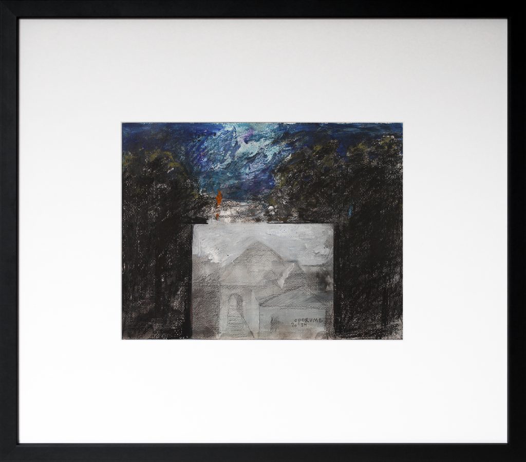 Contemplatie în gradina lui Dioclețian 3 – tehnică mixtă, artist Cristian Porumb – Cristian Porumb – O Galerie de Artă