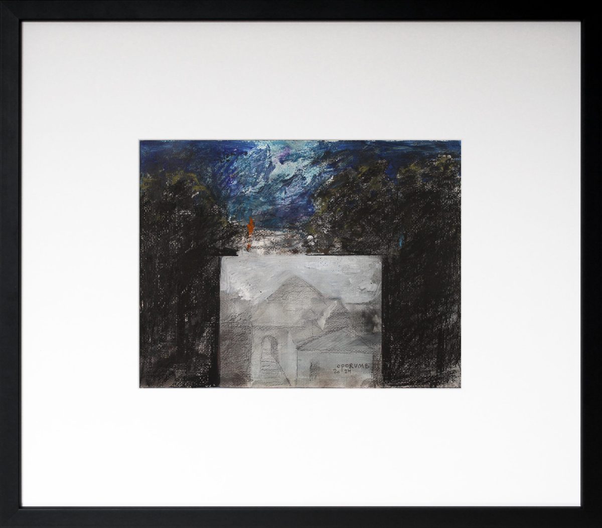 Contemplatie în gradina lui Dioclețian 3 – tehnică mixtă, artist Cristian Porumb – Cristian Porumb – O Galerie de Artă