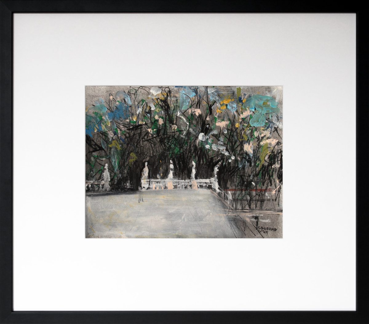 Contemplatie în gradina lui Dioclețian 4 – tehnică mixtă, artist Cristian Porumb – Cristian Porumb – O Galerie de Artă