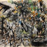 Contemplatie în gradina lui Dioclețian 6 – tehnică mixtă, artist Cristian Porumb – Cristian Porumb – O Galerie de Artă