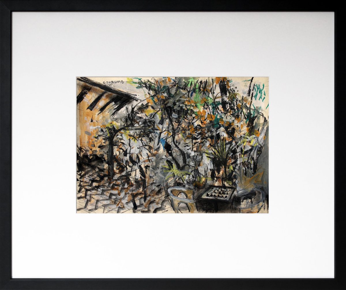 Contemplatie în gradina lui Dioclețian 6 – tehnică mixtă, artist Cristian Porumb – Cristian Porumb – O Galerie de Artă