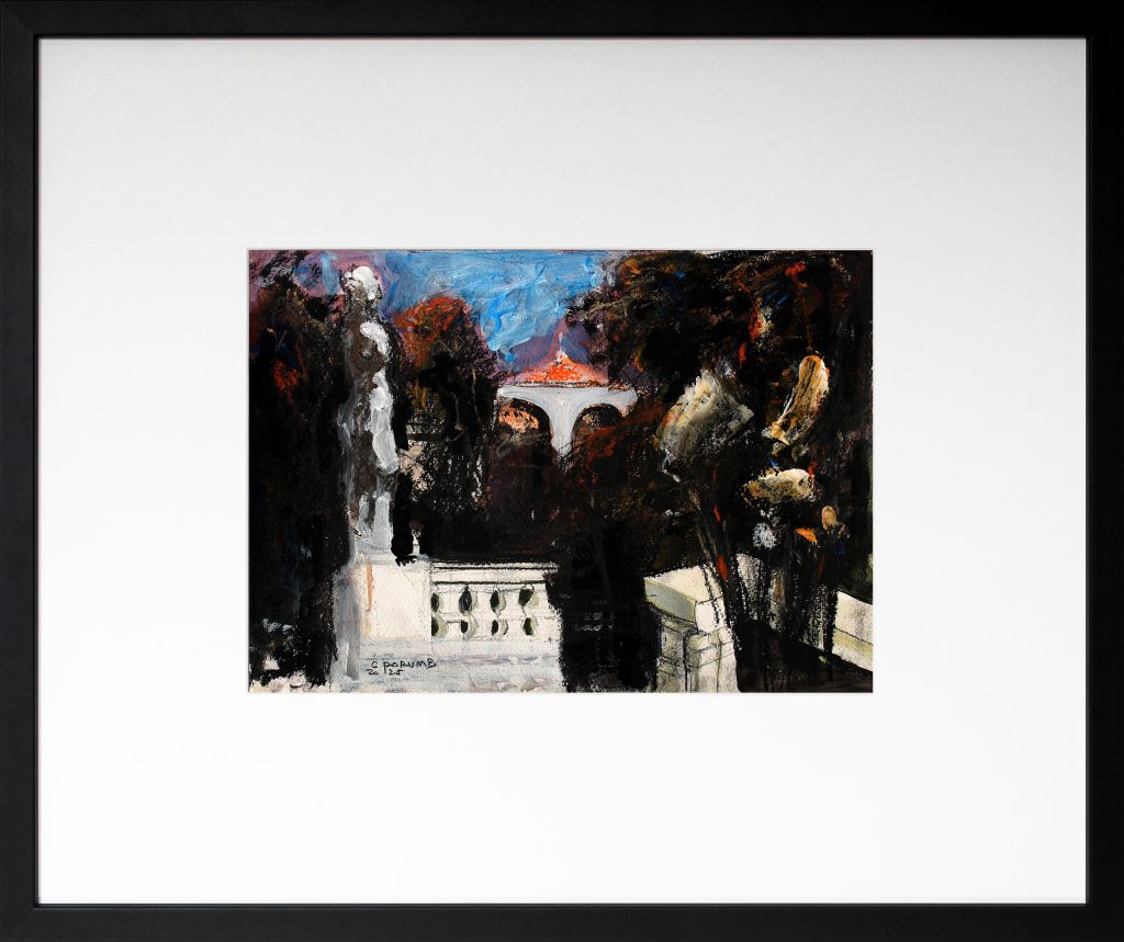 Contemplatie în gradina lui Dioclețian 7 – tehnică mixtă, artist Cristian Porumb – Cristian Porumb – O Galerie de Artă