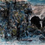 Contemplatie în gradina lui Dioclețian 8 – tehnică mixtă, artist Cristian Porumb – Cristian Porumb – O Galerie de Artă