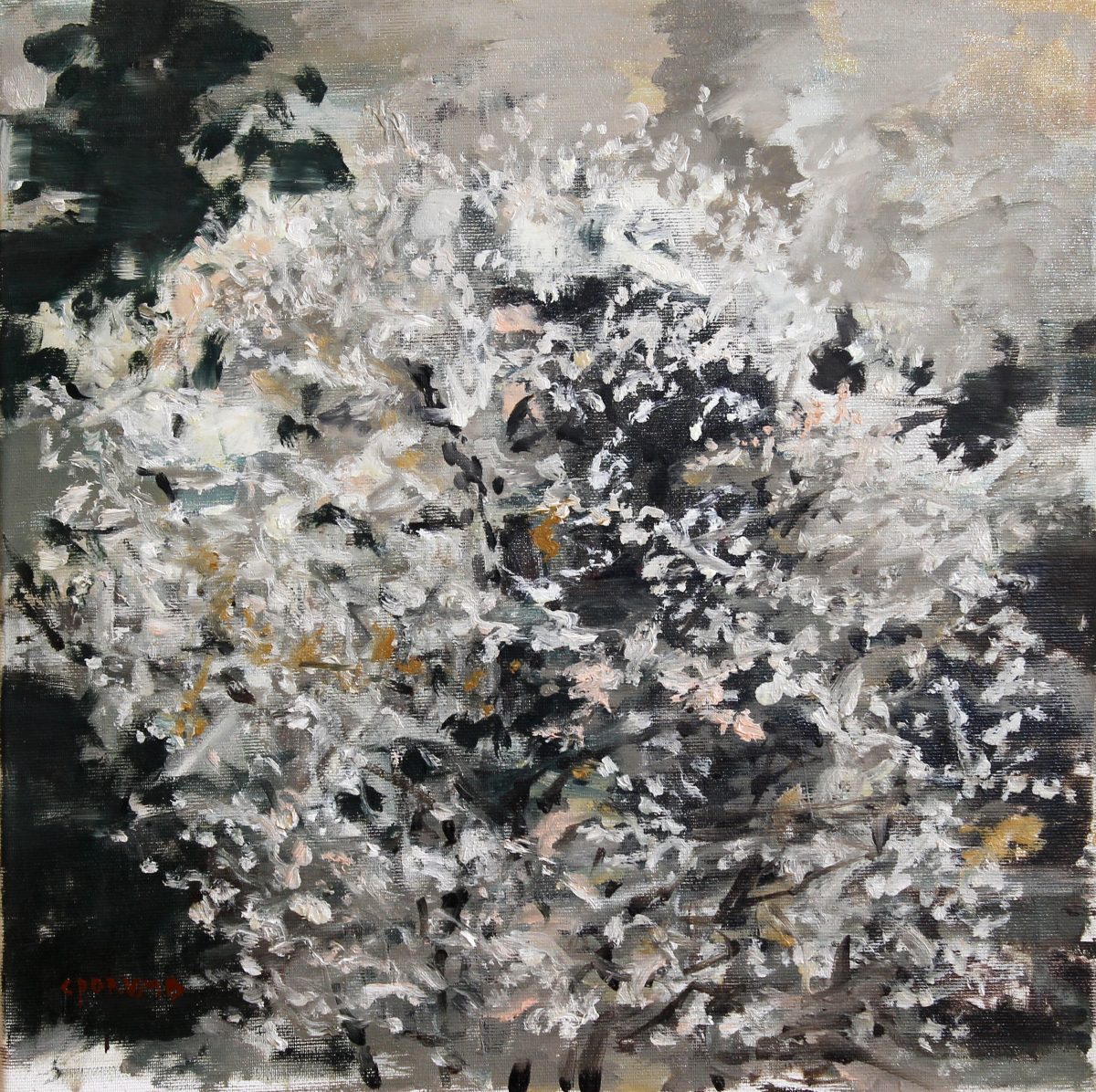 Copac înflorit 2 – pictură în ulei, artist Cristian Porumb – Cristian Porumb – O Galerie de Artă