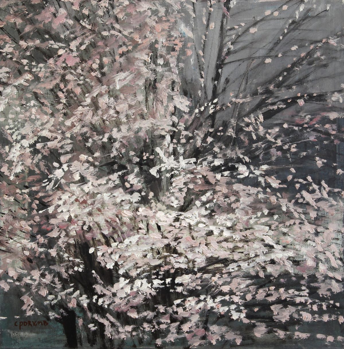 Copac înflorit 5 – pictură în ulei, artist Cristian Porumb – Cristian Porumb – O Galerie de Artă