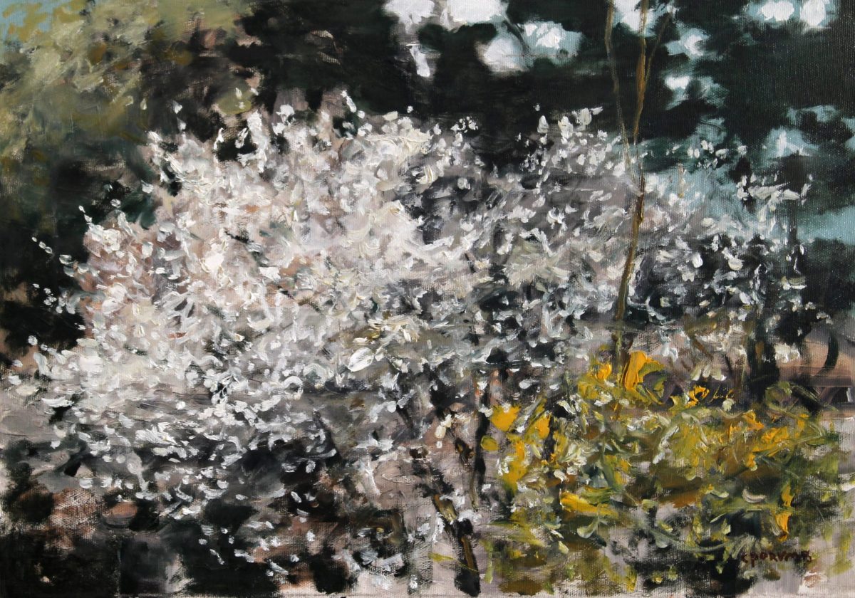 Copac înflorit 4 – pictură în ulei, artist Cristian Porumb – Cristian Porumb – O Galerie de Artă