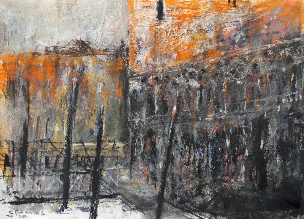 Palatul dogilor 1 – tehnică mixtă, artist Cristian Porumb – Cristian Porumb – O Galerie de Artă