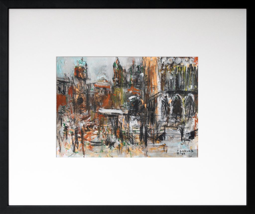 Palatul dogilor 2 – tehnică mixtă, artist Cristian Porumb – Cristian Porumb – O Galerie de Artă