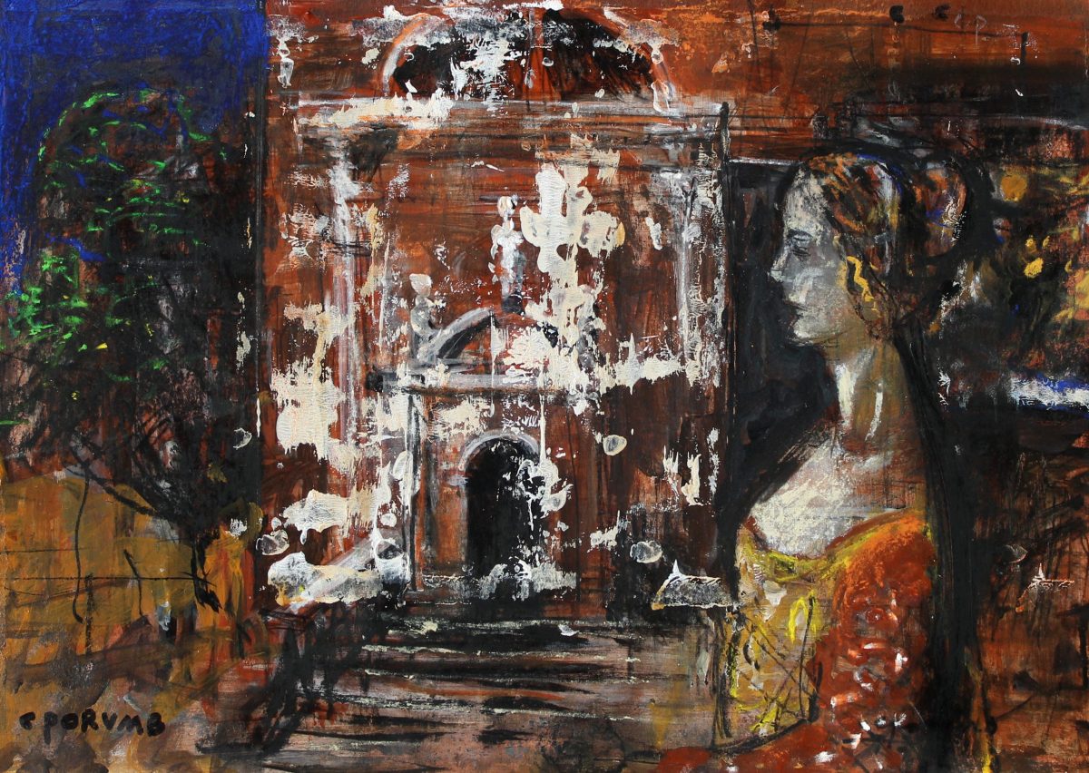 Portret renascentist 1 – tehnică mixtă, artist Cristian Porumb – Cristian Porumb – O Galerie de Artă