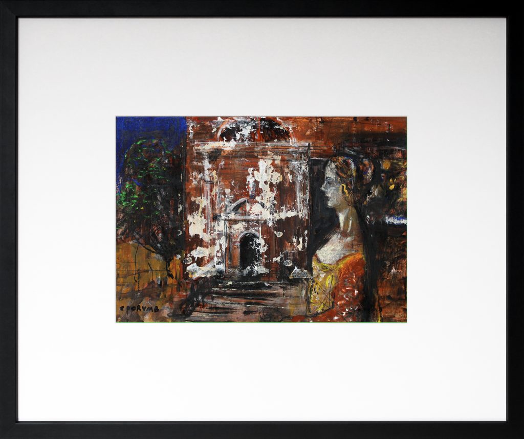 Portret renascentist 1 – tehnică mixtă, artist Cristian Porumb – Cristian Porumb – O Galerie de Artă