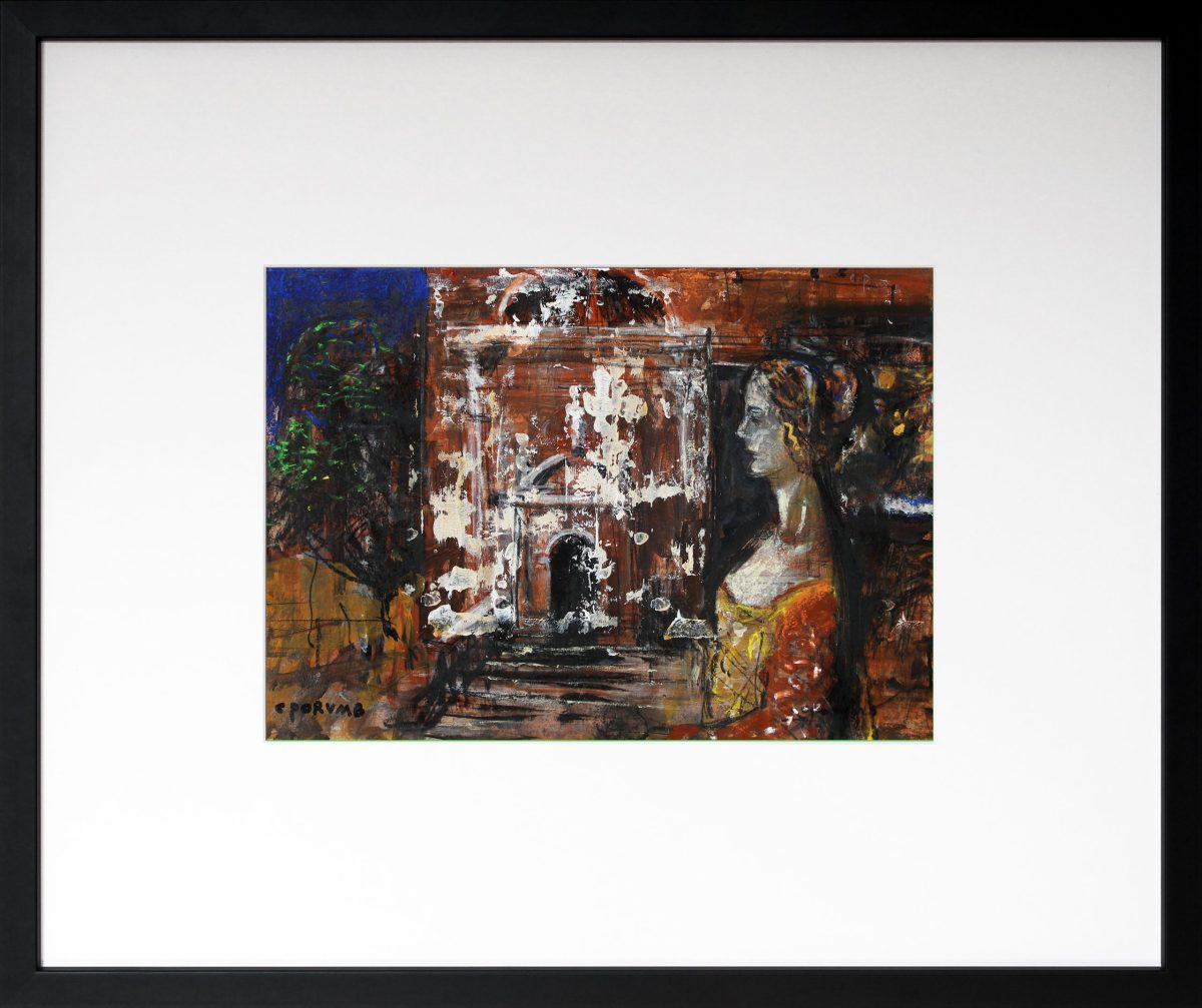 Portret renascentist 1 – tehnică mixtă, artist Cristian Porumb – Cristian Porumb – O Galerie de Artă