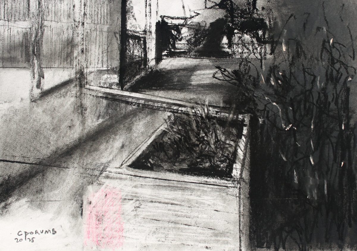 Primăvara în grădină – tehnică mixtă, artist Cristian Porumb – Cristian Porumb – O Galerie de Artă