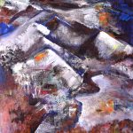 Ținut străvechi, vedere din Mărișel – pictură în acrilic, artistă Cristina Marian – Cristina Marian – O Galerie de Artă