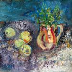 Green apples – pictură în ulei, artistă Cristina Marian – Cristina Marian – O Galerie de Artă