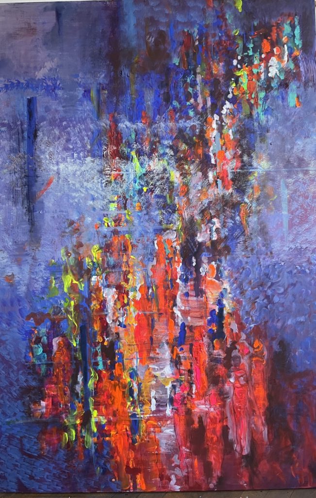 Migrație – pictură în acrilic, artistă Cristina Marian – Cristina Marian – O Galerie de Artă