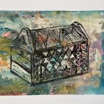 Lada de zestre I (Tron de pe Târnava Mare) – tehnică̆ mixtă pe hârtie – tehnică mixtă, artistă Cristina Marian – Cristina Marian – O Galerie de Artă