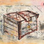 Lada de zestre II – tehnică̆ mixtă pe hârtie – tehnică mixtă, artistă Cristina Marian – Cristina Marian – O Galerie de Artă