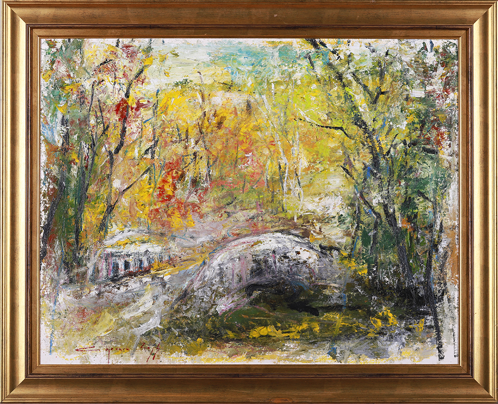 Podul – pictură în ulei, artist Iurie Cojocaru – Iurie Cojocaru – O Galerie de Artă