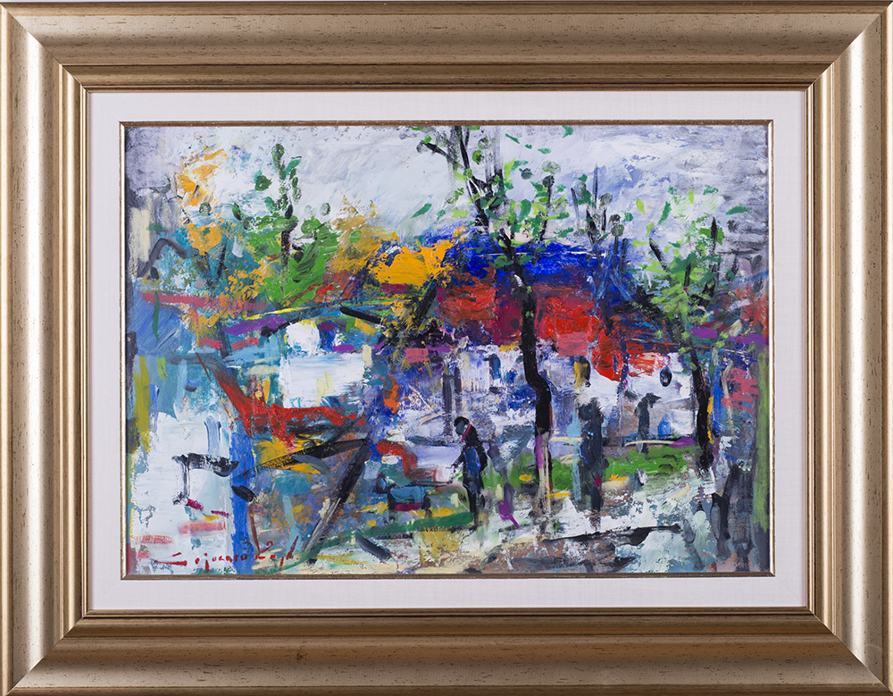 Pe uliță – pictură în ulei, artist Iurie Cojocaru – Iurie Cojocaru – O Galerie de Artă