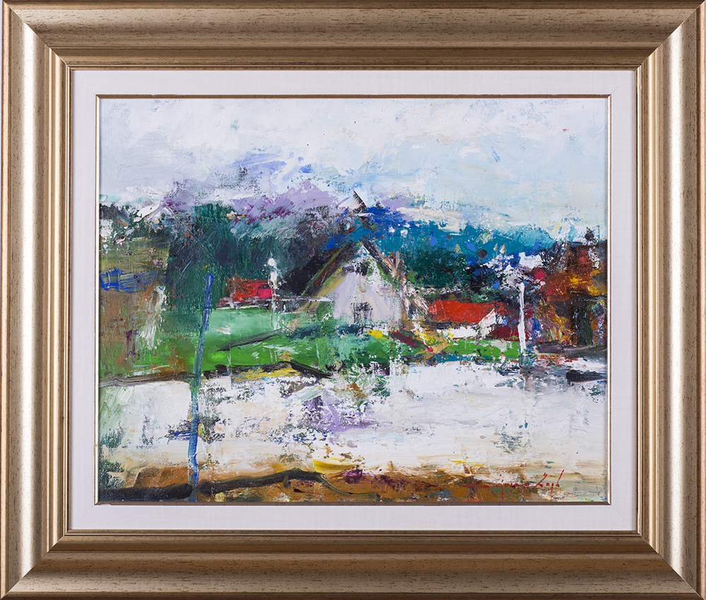 Sat – pictură în ulei, artist Iurie Cojocaru – Iurie Cojocaru – O Galerie de Artă