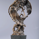 Portret I – sculptură în bronz, artist Liviu Bumbu – Liviu Bumbu – O Galerie de Artă