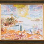 Țărm însorit cu soare dublu – pictură în ulei, artist Octavian Cosman – Octavian Cosman – O Galerie de Artă