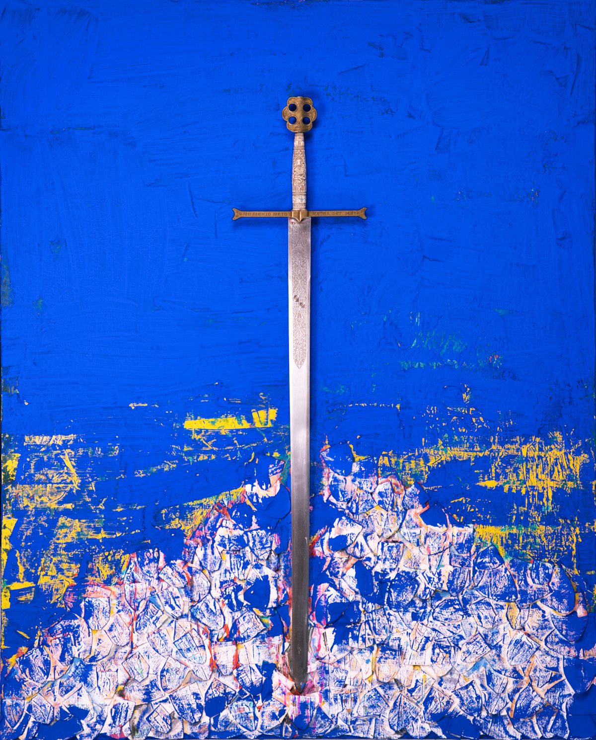 Unealta Dreptații – instalație, tehnică mixtă, pe placaj – tehnică mixtă, artist Iurie Cojocaru – Iurie Cojocaru – O Galerie de Artă
