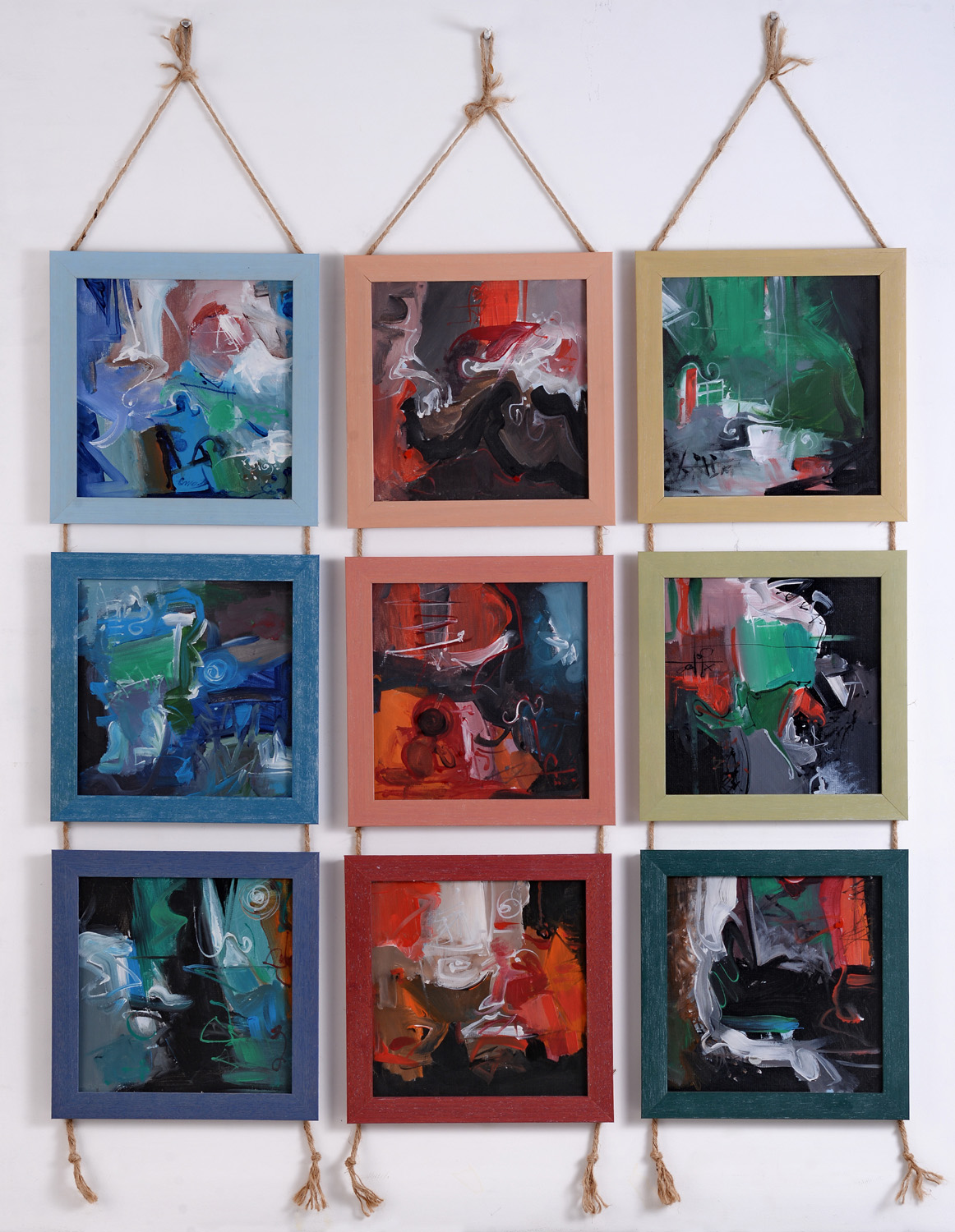 Vibrație triptic – pictură în acrilic, artist Emanuel Bumbu – Emanuel Bumbu – O Galerie de Artă